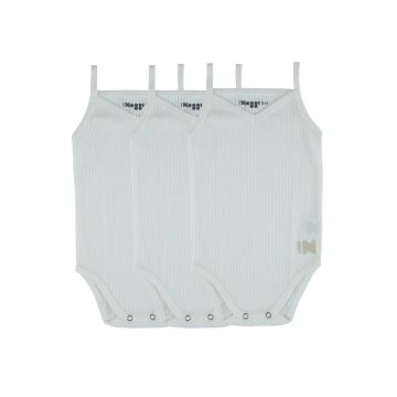 Noggi Ribbed White Baby Boy Undershirts
