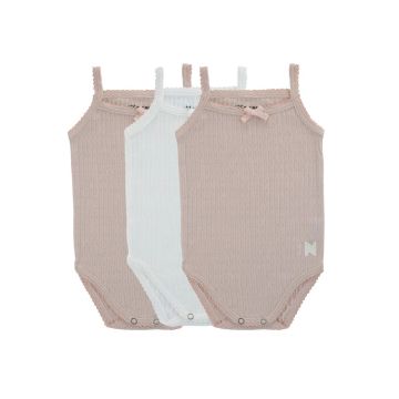 Noggi Pointelle Mauve + White undershirts