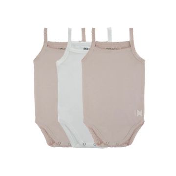 Noggi Bamboo Cotton Mauve+white undershirts