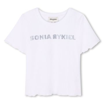 Sonia Rykiel RHINESTONES LOGO SS TEE White
