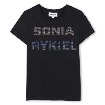 Sonia Rykiel GRADIENT MULTI COLOR LOGO TEE Black