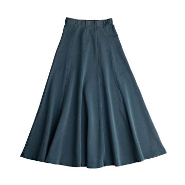 Birnham on the Sea French Terry Teen Paneled Midi Skirt Ocean Teal
