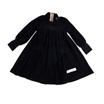 Birnham on the Sea Velour Swing Dress Black