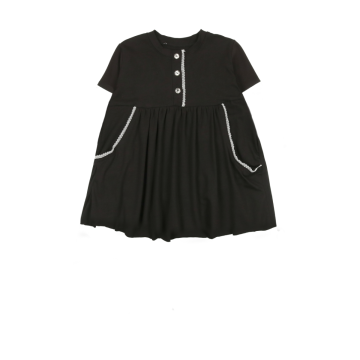 Bopop Button Trimmed SS Maxi Dress
