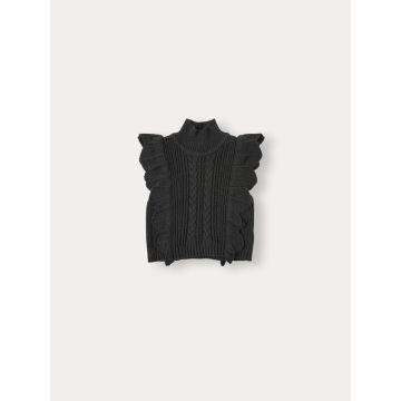 Bene Bene Flutter Knit Vest Charcoal