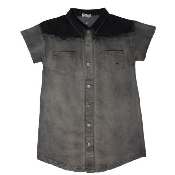 Crew Kids Grey Denim Two-Tone Dress