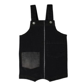 Crew Kids Grey Denim Two-Tone Overalls