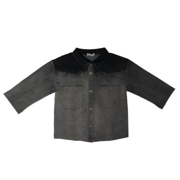 Crew Kids Grey Denim Two-Tone Top