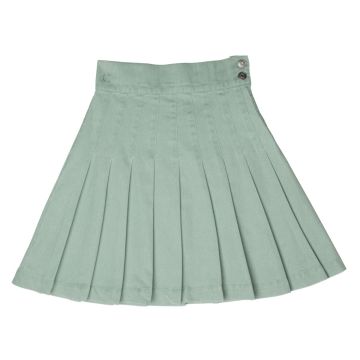 Crew Basics Green Waisted Pleated Skirt 