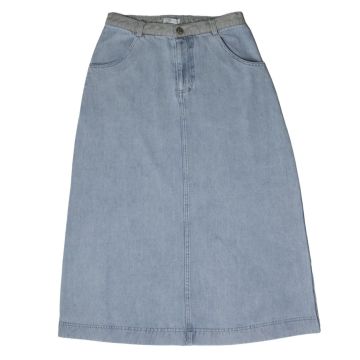 Crew Basics Light Blue 2 Tone Maxi Skirt