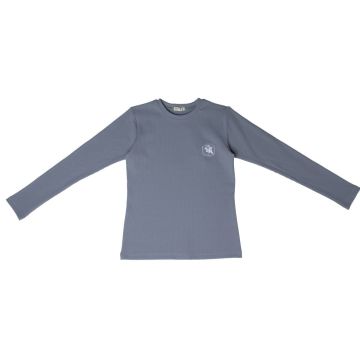 Crew Basics Blue Micro Rib Tee