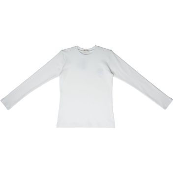 Crew Basics White Micro Rib Tee 