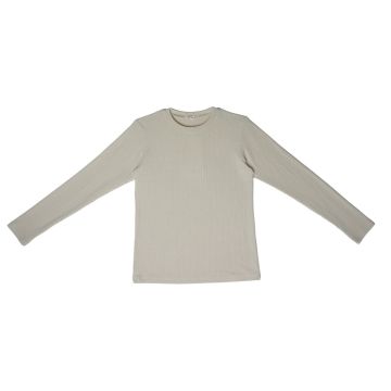 Crew Basics Stone Pointelle Tee