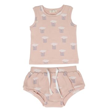 Crew Mini Pink Cotton Tank Set