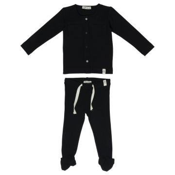 Crew Mini Black Cotton Long Set