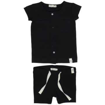 Crew Mini Black Cotton Short Set