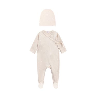Oubon ALL OVERSHEEP PRINT FOOTIE and Hat