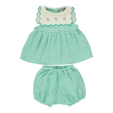 Bebe Organic Amber Baby Dress Mediterranean Check