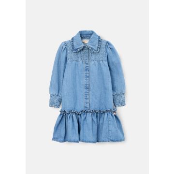 Angel and Rocket Harper Shirred Denim Shirt Dress
