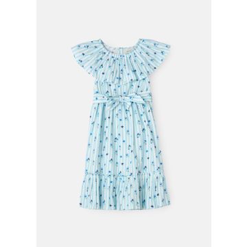 Angel & Rocket Flori Blue Pleated Collar Dress