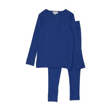 Bopop Ribbed Pajamas - Royal Blue