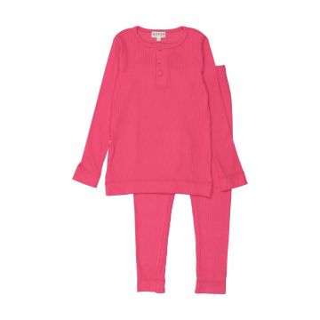 Bopop Ribbed Pajamas - Hot Pink