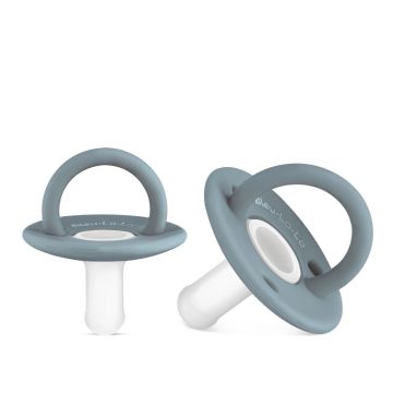 Bleu Lala Lulababe 2 Tone Paci Hospital Nipple Ash Blue + Clear