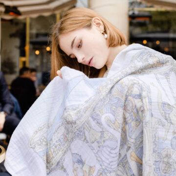 Atelier Choux In Bloom Blue Muslin Swaddles 