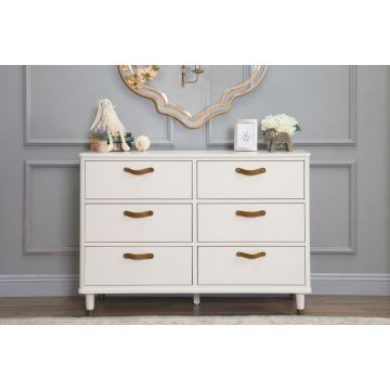 Million Dollar Baby Tanner 6-Drawer Dresser in Warm White