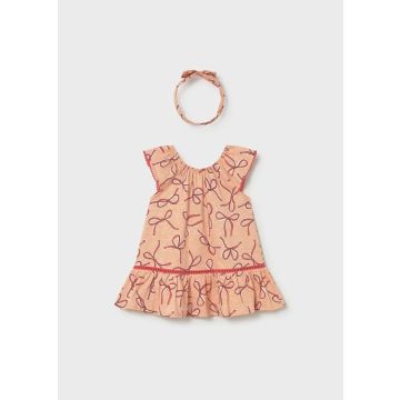 Mayoral Tangerine Printed Dress w/ Headband