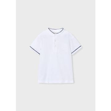 Mayoral White Polo S/S Mao Neck Polo