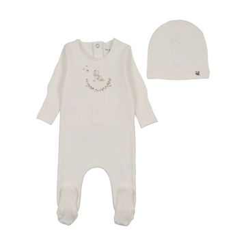 Bee and Dee Baby Image Footie+Beanie