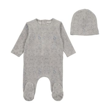Bee & Dee Babyland Toile Footie with Beanie