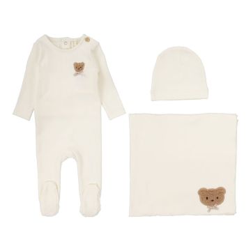 Lilette Bear Applique Layette Set
