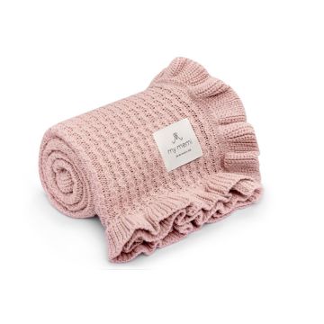My Memi Bamboo Blanket With A frill 85x105 Powder Pink