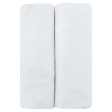 Elys and Co Solid White Cotton Sheets, 2 Pack - Basket Sheets