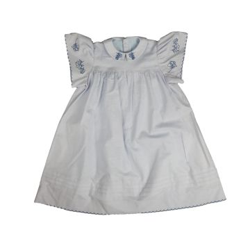 Beelati COLLARED DRESS WITH EMBROIDERED SLEEVE BORDER