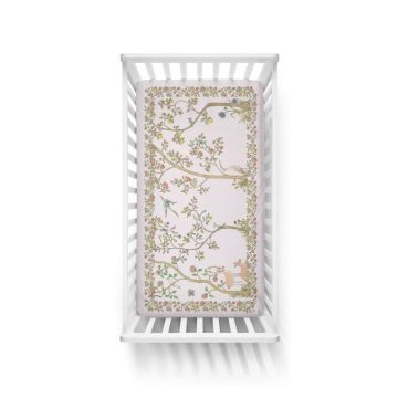 Atelier Choux Satin Fitted Sheet In Bloom Pink