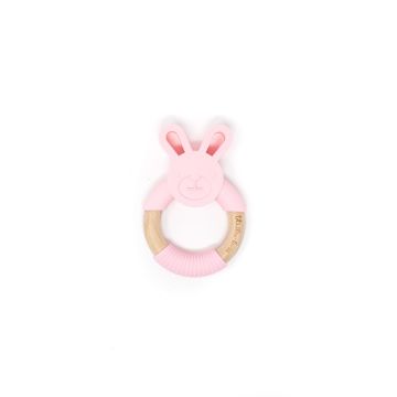 Three Hearts Bunny Teether In Babys Breath