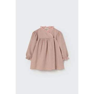 My Little Cozmo Tender flannel baby dress Silver Pink