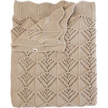 Bibs Knitted Wavy Blanket Vanilla