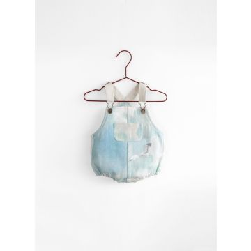 Please Mom Bird Denim Romper