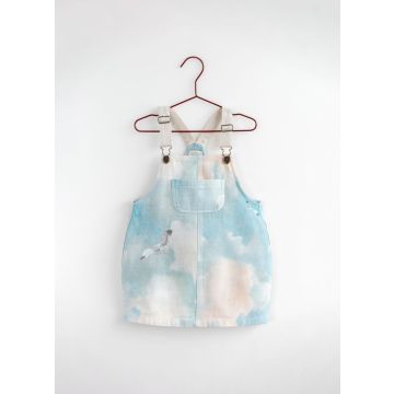Please Mom Bird Denim Barrel Dress
