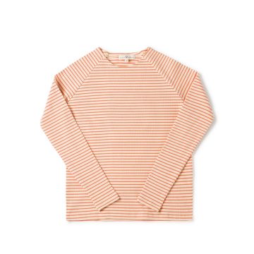 Birnham on the Sea Velour Apricot stripe Teen crew tee