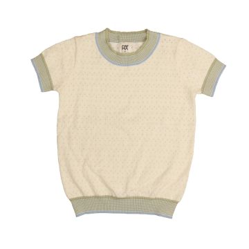 Belati TEXTURED DOTS MULTICOLOR TRIMS SS TOP Sage