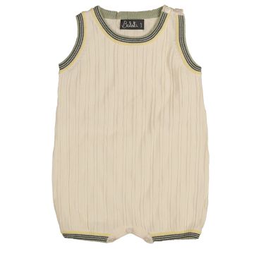 Belati TEXTURED BABY KNIT WITH TRIPLE COLOR TRIM DETAIL Green
