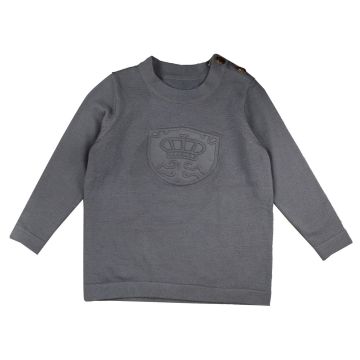 Belati Embossed Logo Top Dusty Blue