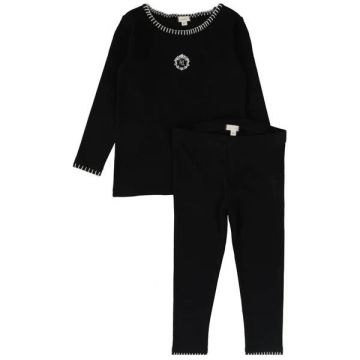 Lil Legs EMBLEM PJS Black
