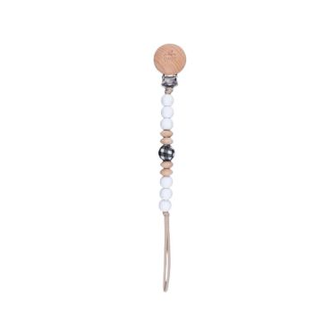 Daisy Gift Box Teething pacifier clip - Black and White Gingham