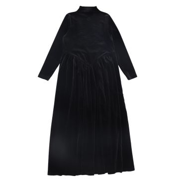 Bamboo Basque Waist Velour Maxi Dress 